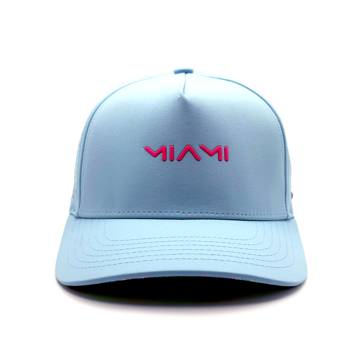 Light blue cap with 'MIAMI' in red on a white background