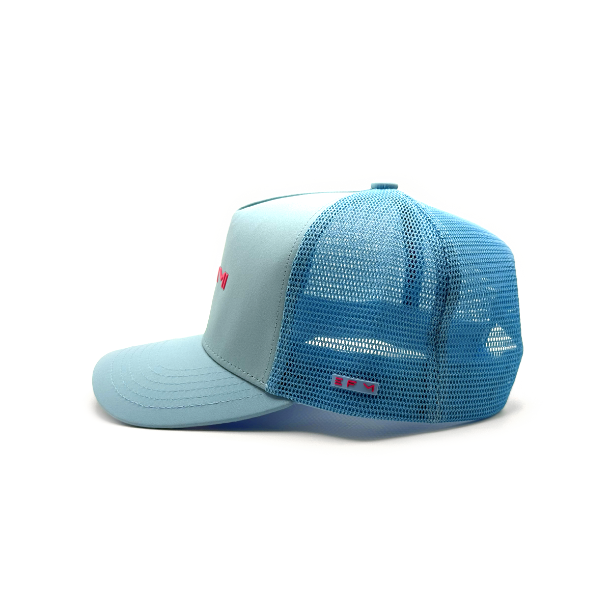Blue mesh cap on a white background