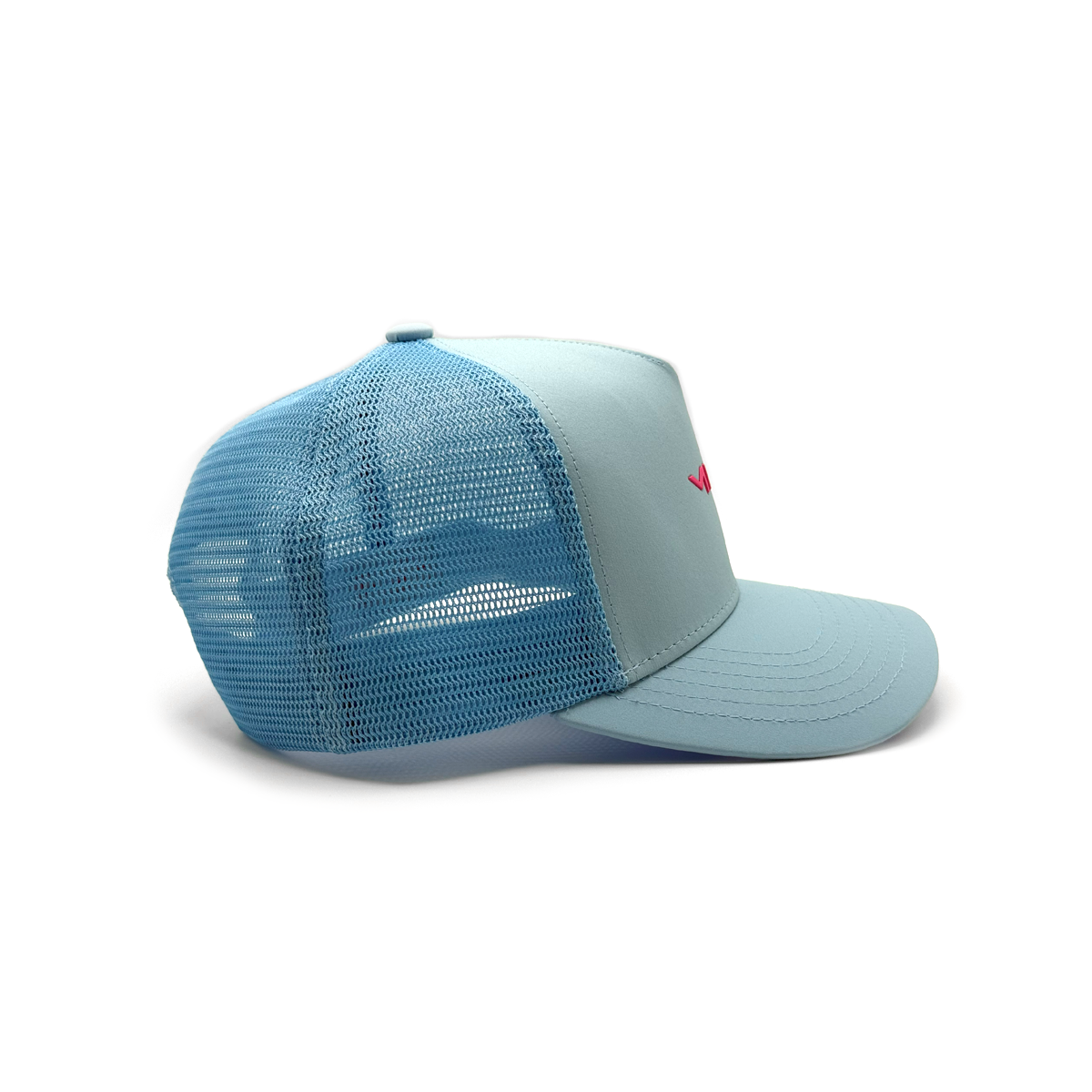 Light blue mesh cap on a white background